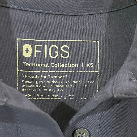 FIGS Nala Short Sleeve Scrub Polo Top - Blue - XS - Picture 6 of 10